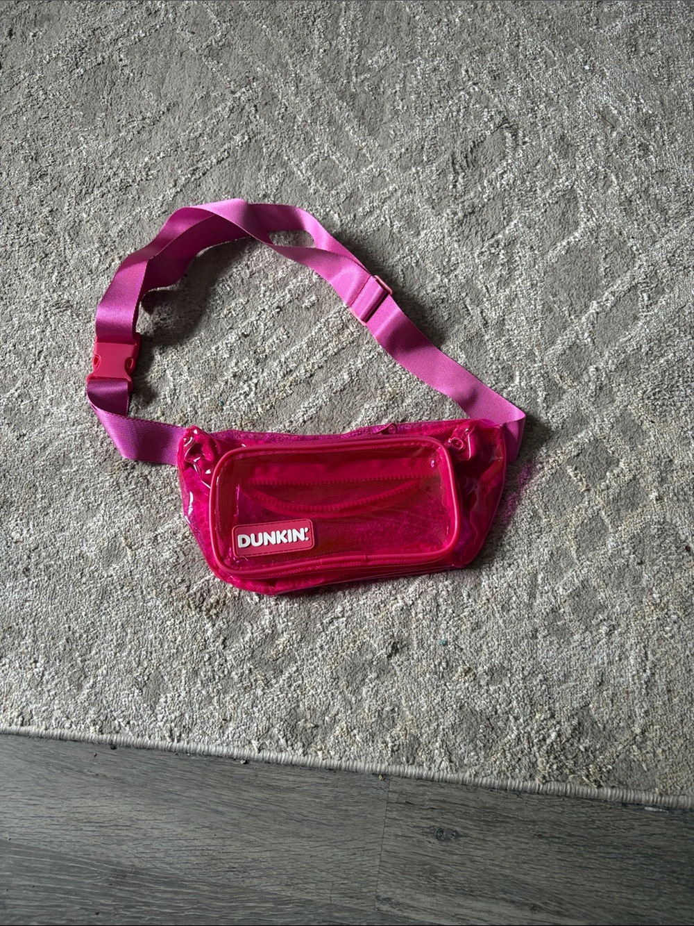 Dunkin' Hot Pink Clear Vinyl Belt Bag